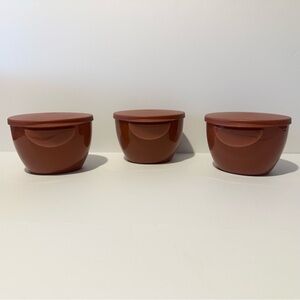 3-Vintage 90’s TUPPERWARE Storage Bowls-Dip Bowls-Open House Line Hanging Bowls